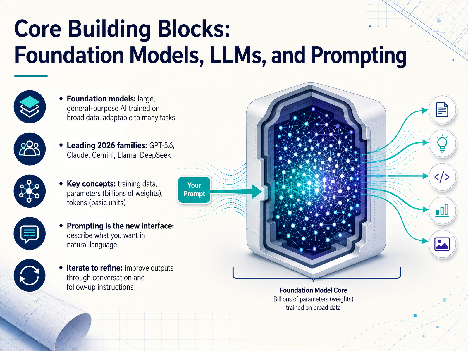 Core Building Blocks: Foundation Models, LLMs, and Prompting
