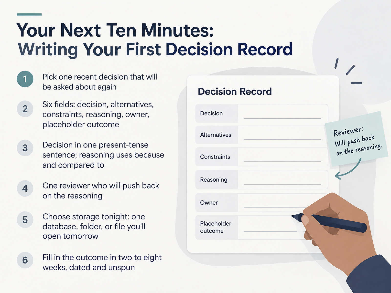 Your Next Ten Minutes: Writing Your First Decision Record