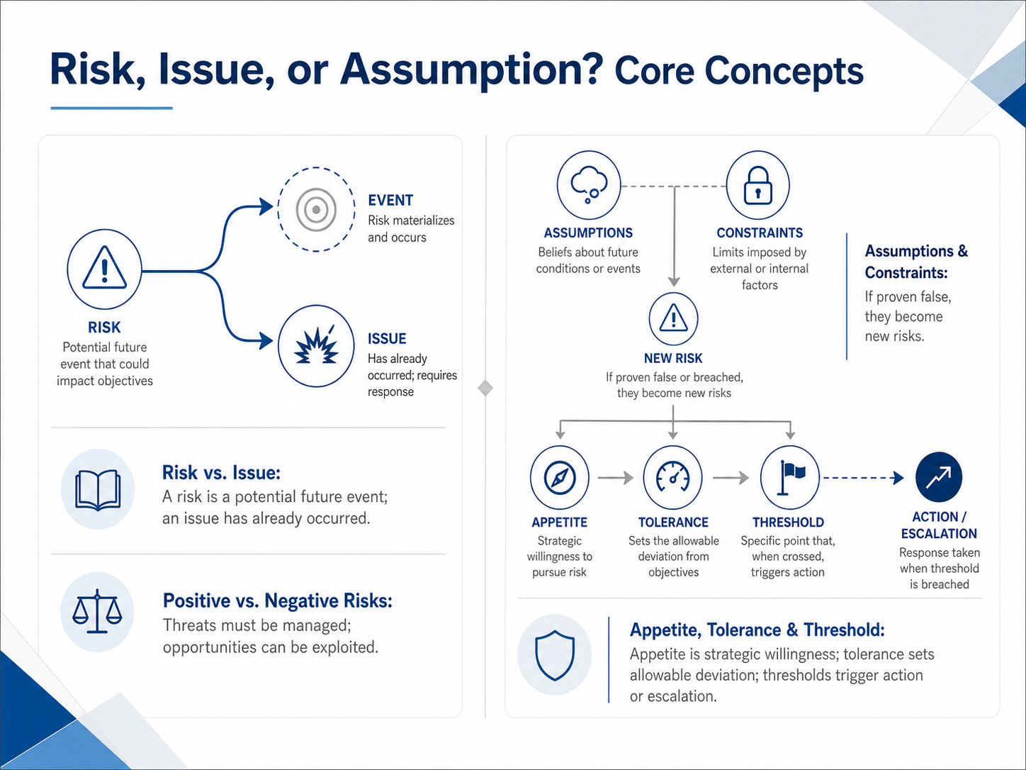 Risk, Issue, or Assumption? Core Concepts