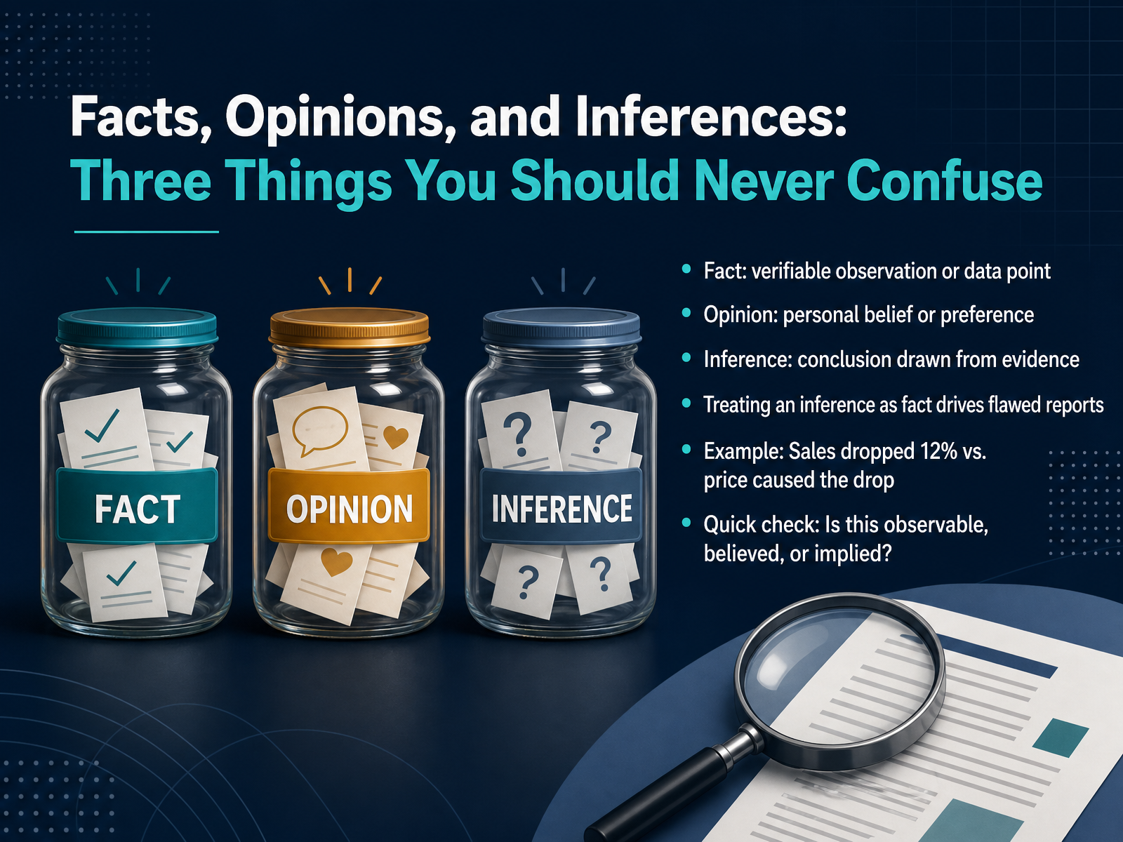 Facts, Opinions, and Inferences: Three Things You Should Never Confuse