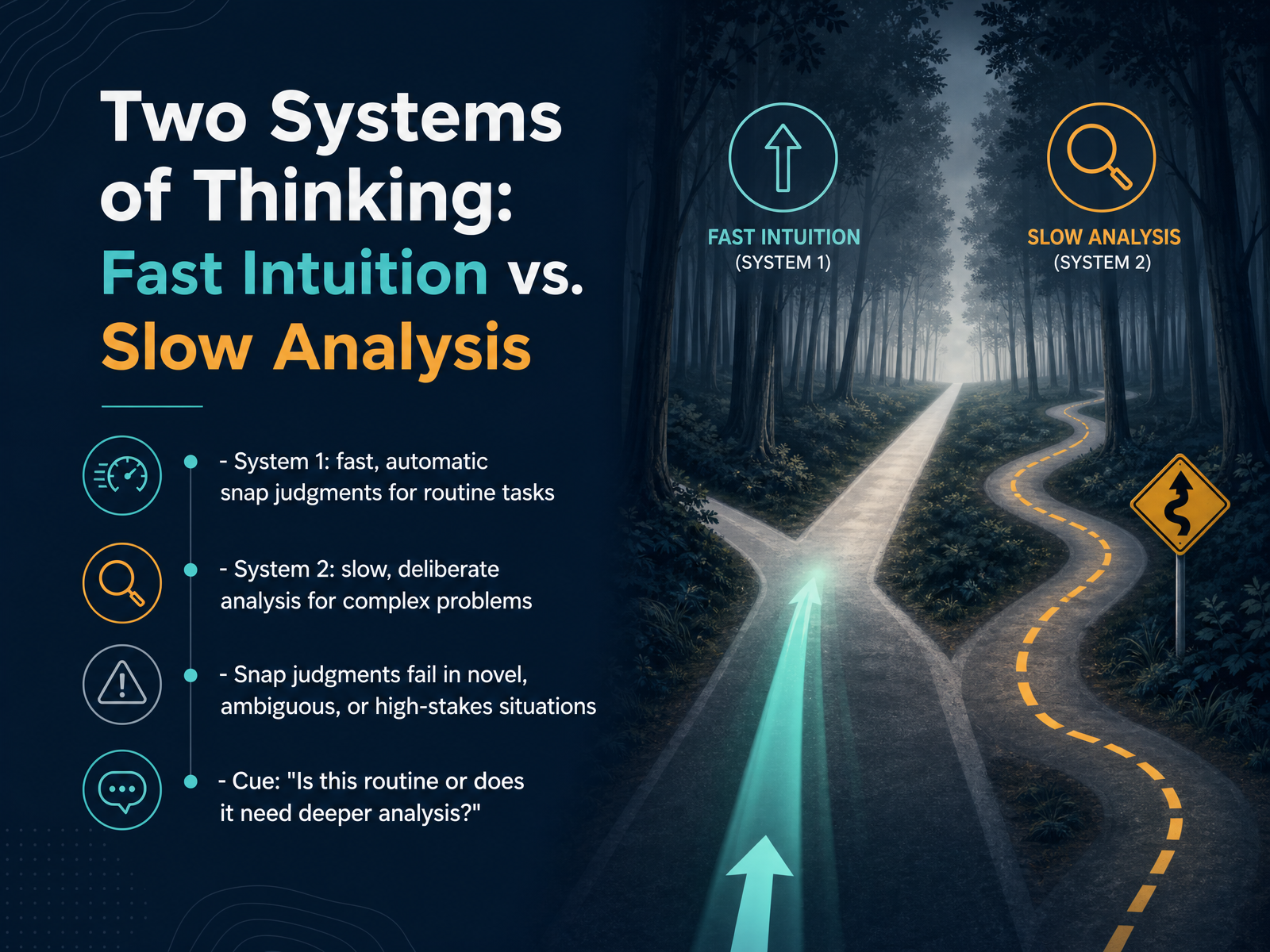 Two Systems of Thinking: Fast Intuition vs. Slow Analysis