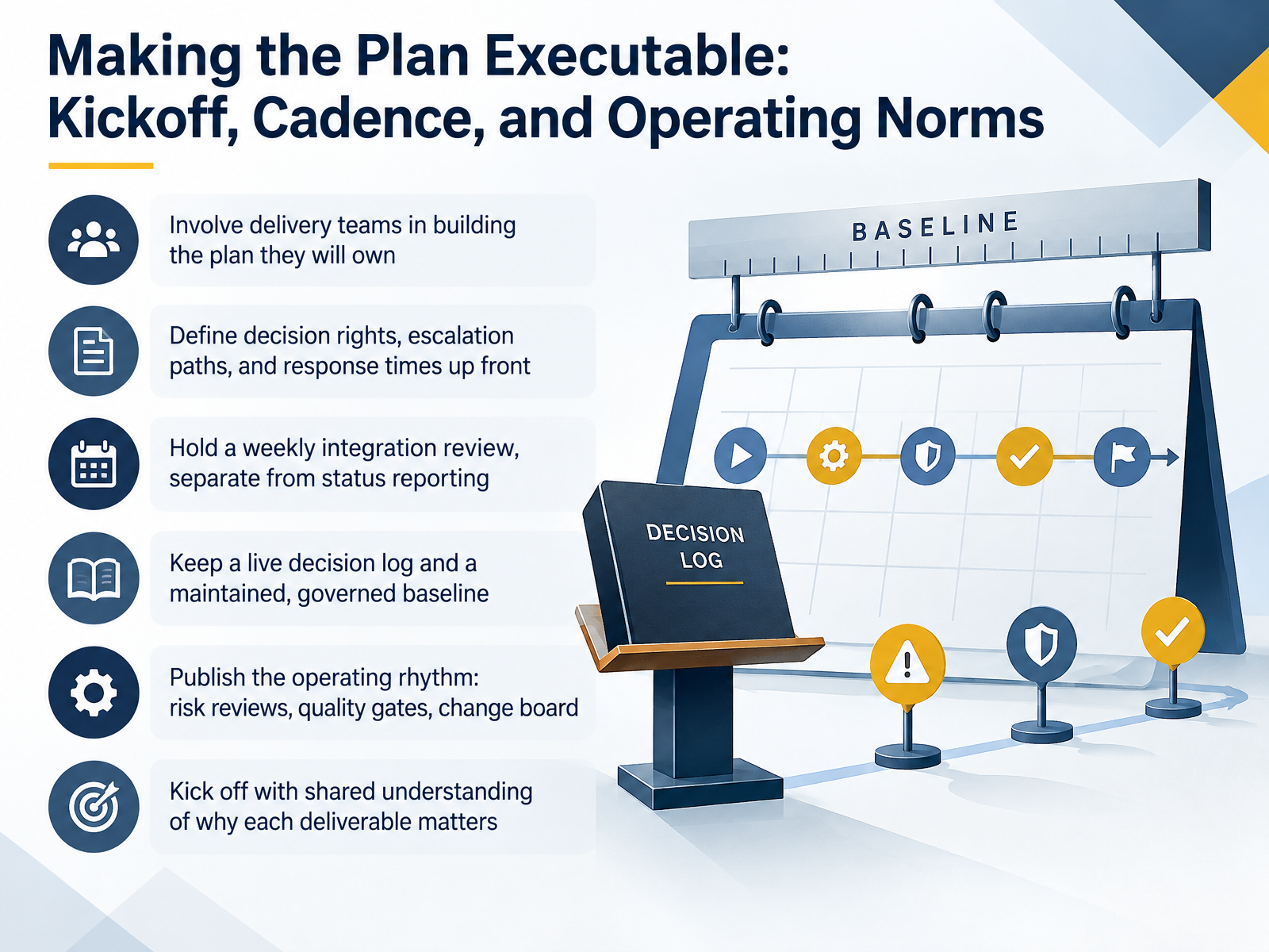 Making the Plan Executable: Kickoff, Cadence, and Operating Norms
