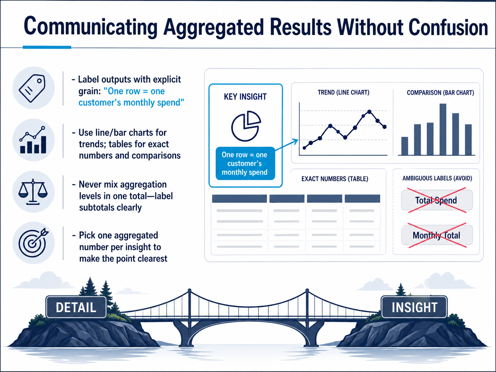 Communicating Aggregated Results Without Confusion
