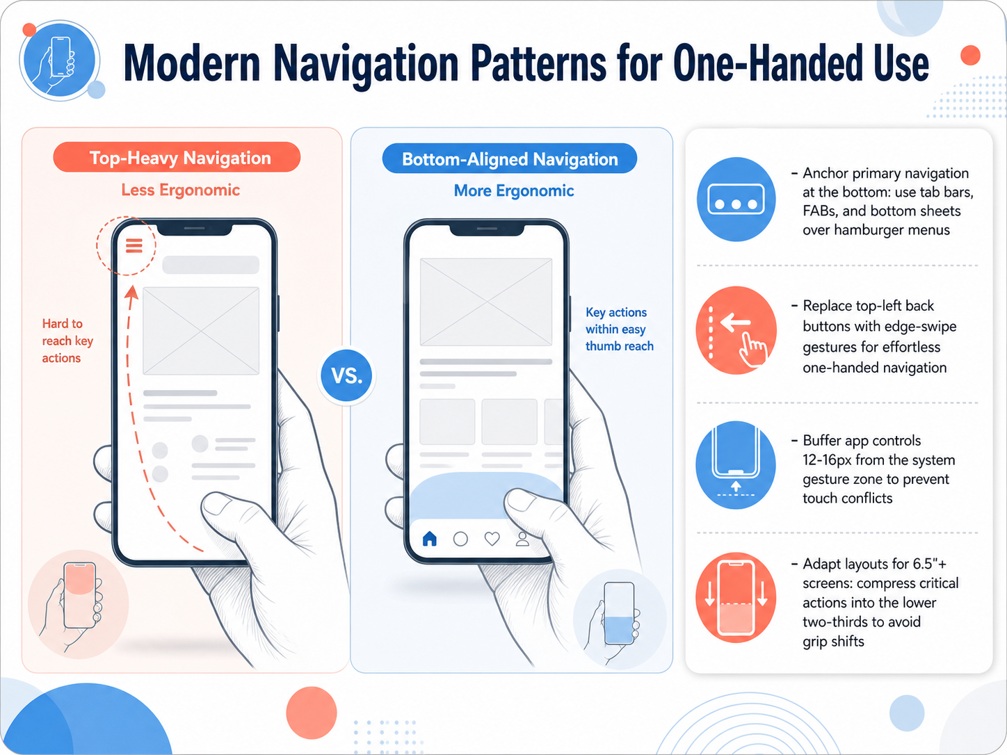 Modern Navigation Patterns for One-Handed Use