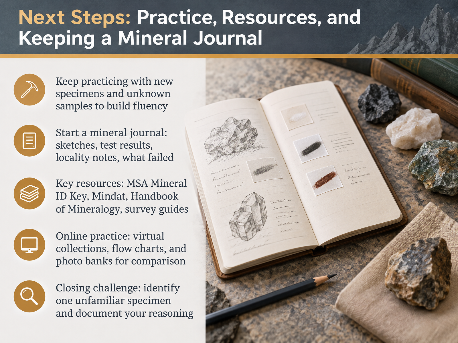 Next Steps: Practice, Resources, and Keeping a Mineral Journal