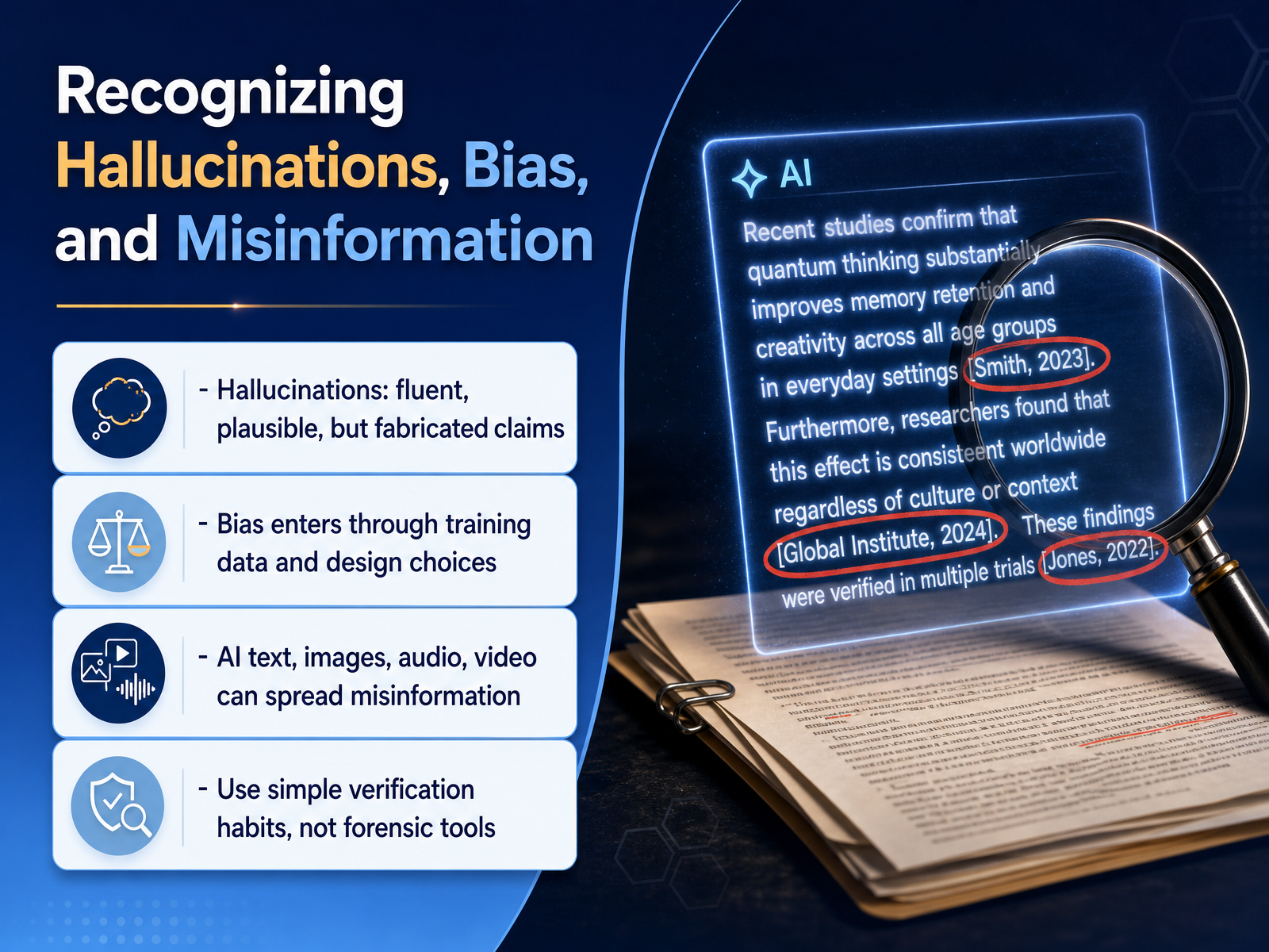 Recognizing Hallucinations, Bias, and Misinformation