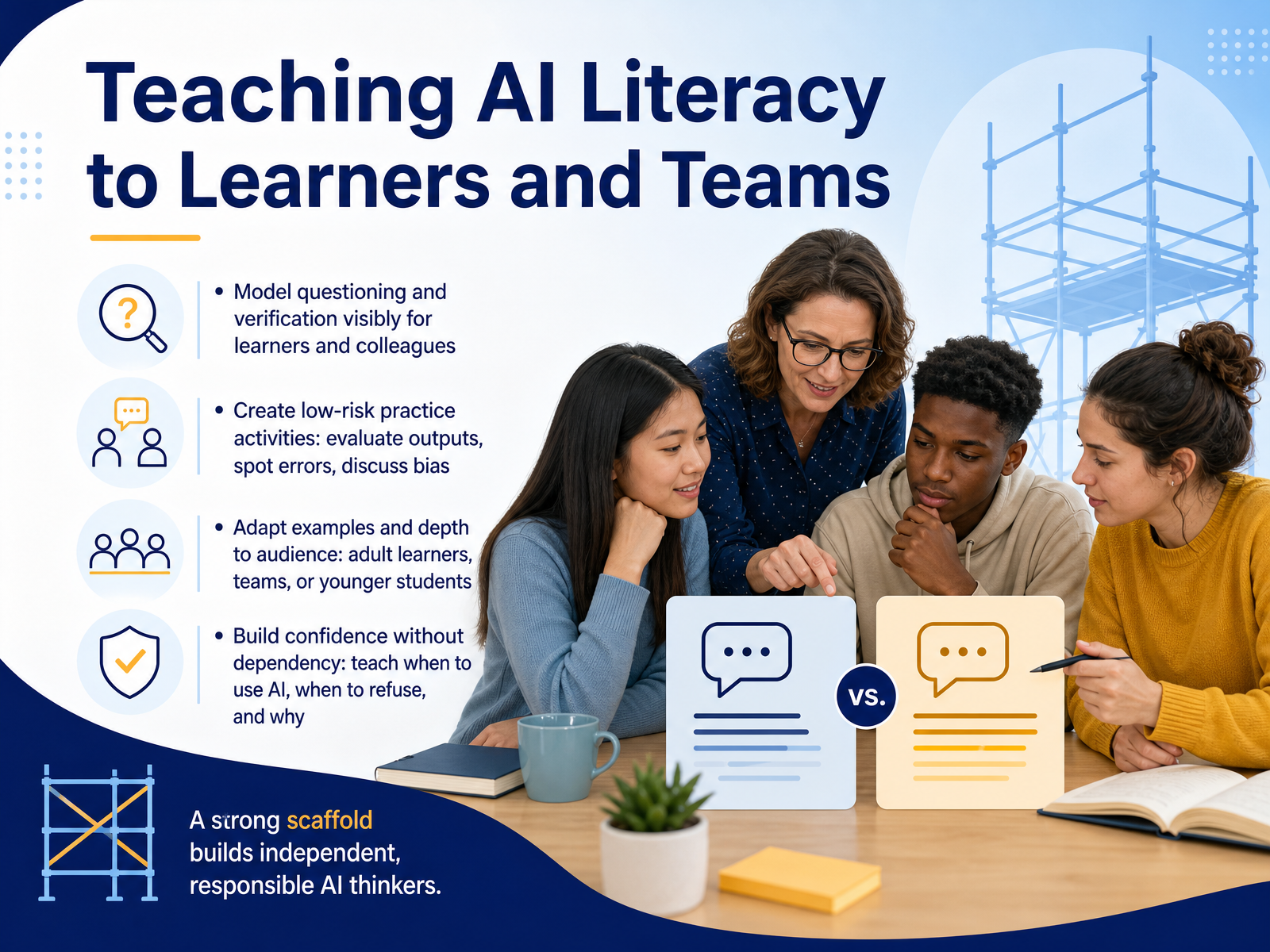 Teaching AI Literacy to Learners and Teams
