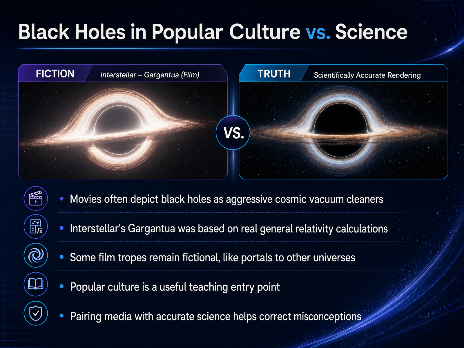 Black Holes in Popular Culture vs. Science