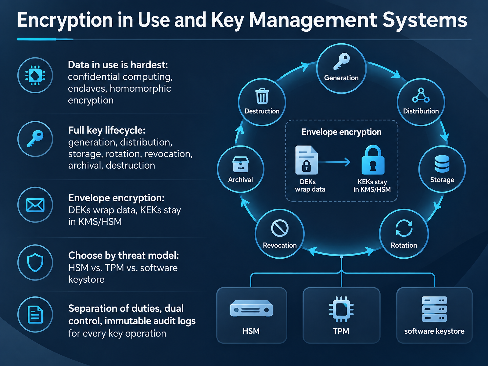 Encryption in Use and Key Management Systems