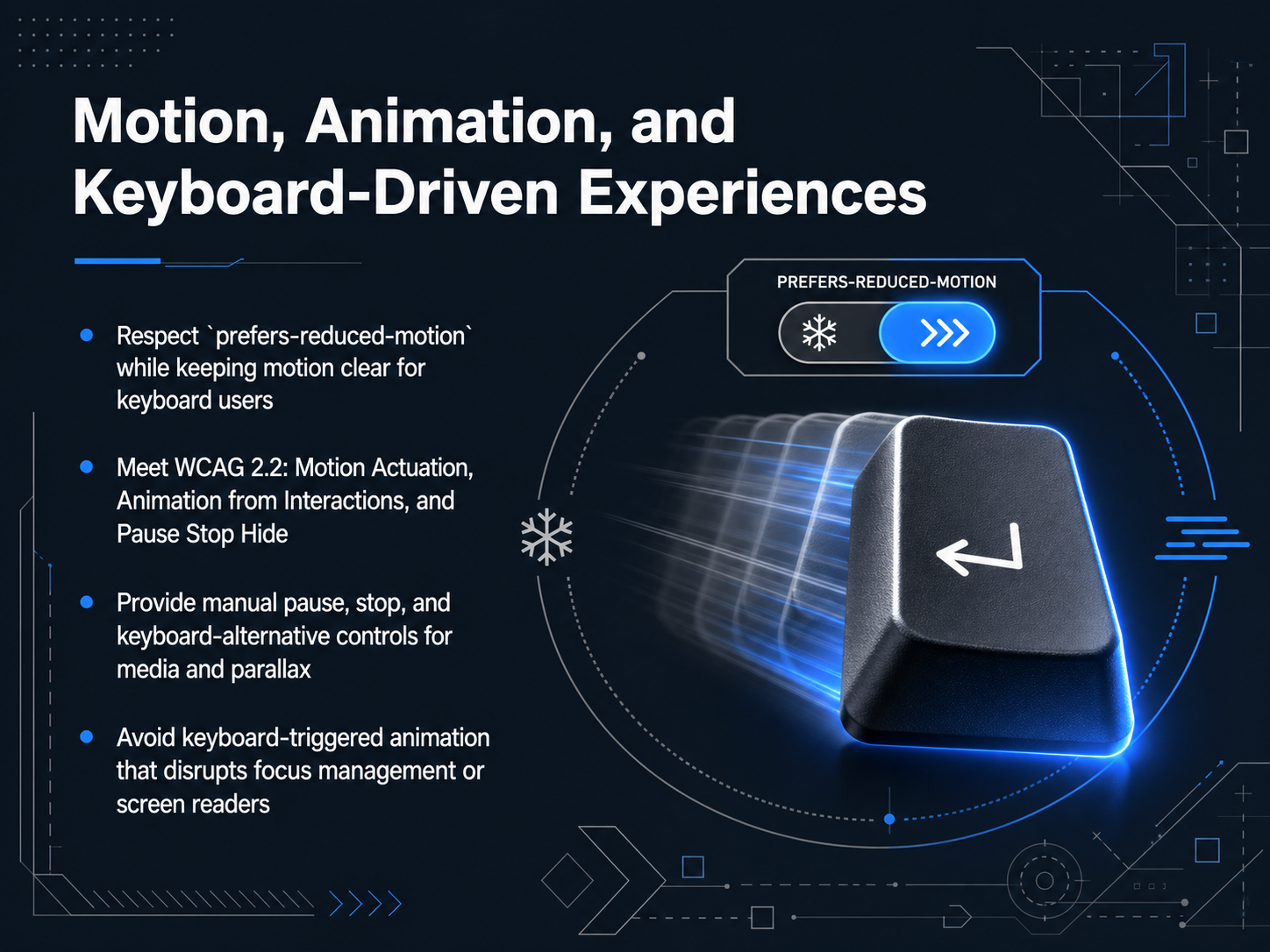 Motion, Animation, and Keyboard-Driven Experiences
