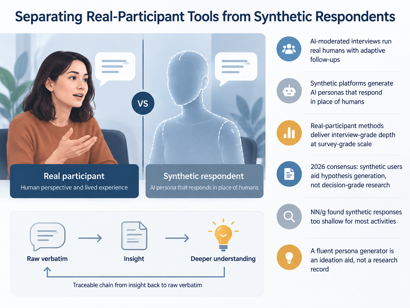 Separating Real-Participant Tools from Synthetic Respondents