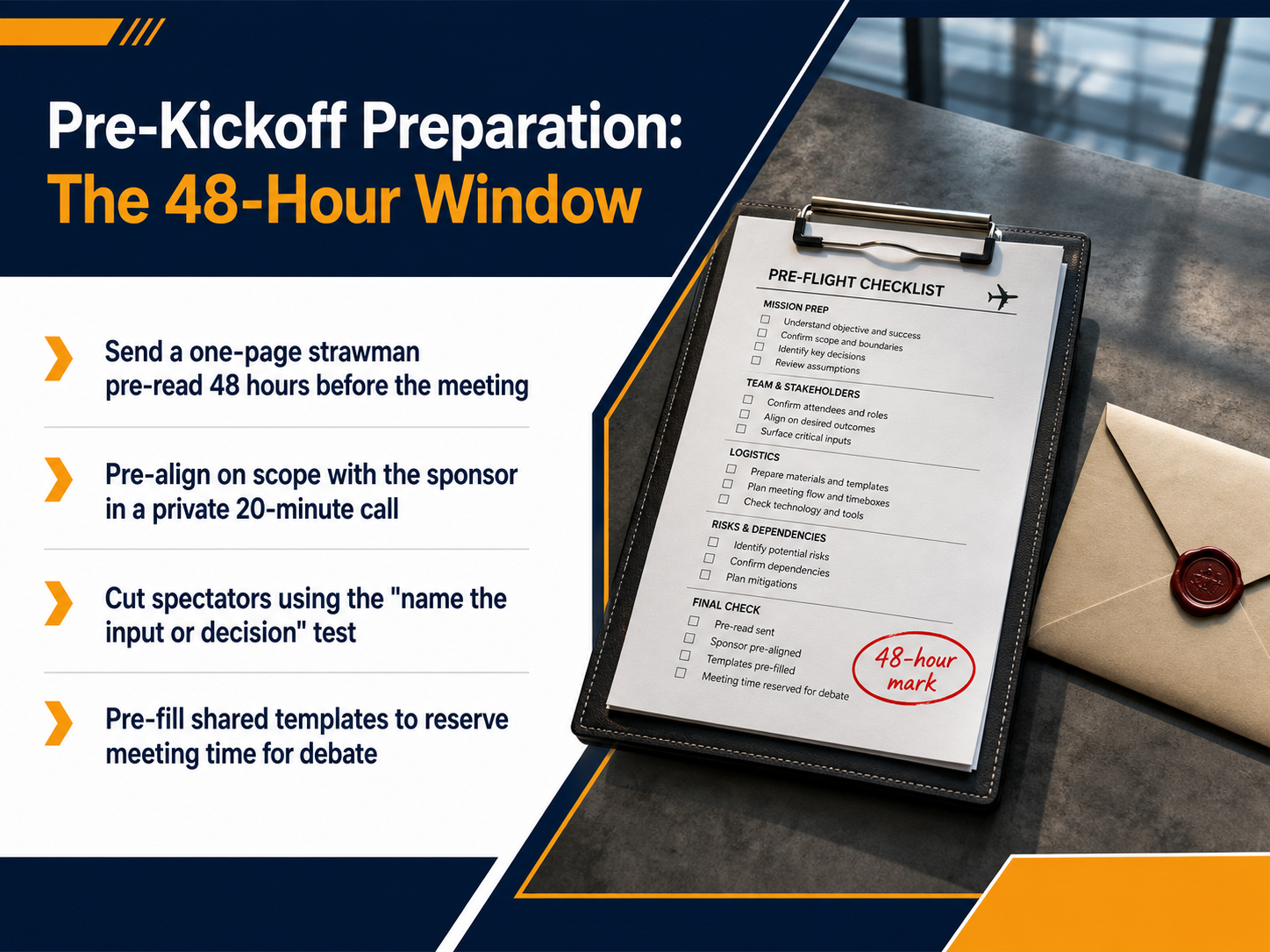 Pre-Kickoff Preparation: The 48-Hour Window