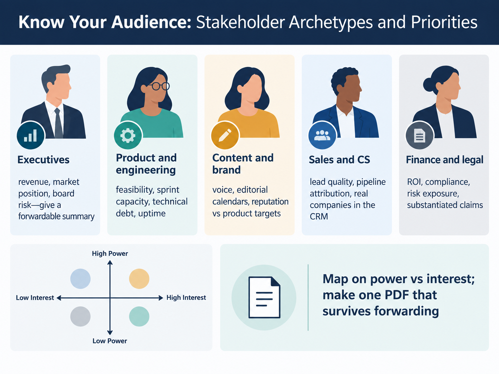 Know Your Audience: Stakeholder Archetypes and Priorities