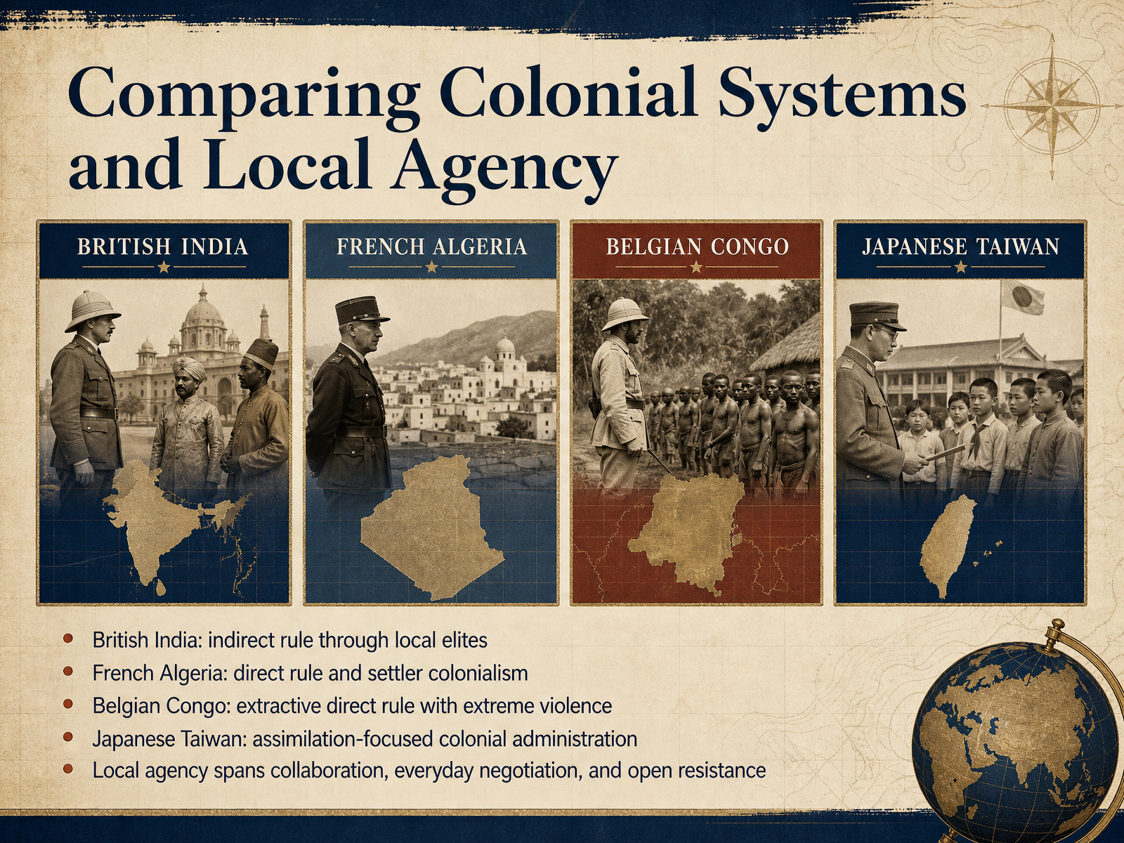 Comparing Colonial Systems and Local Agency