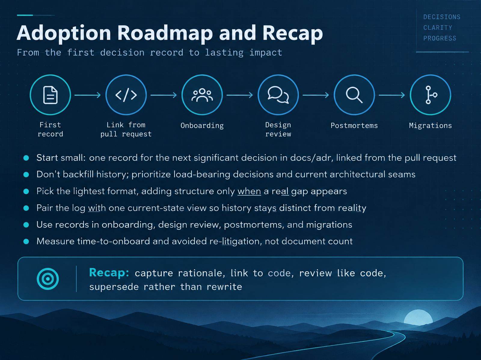 Adoption Roadmap and Recap