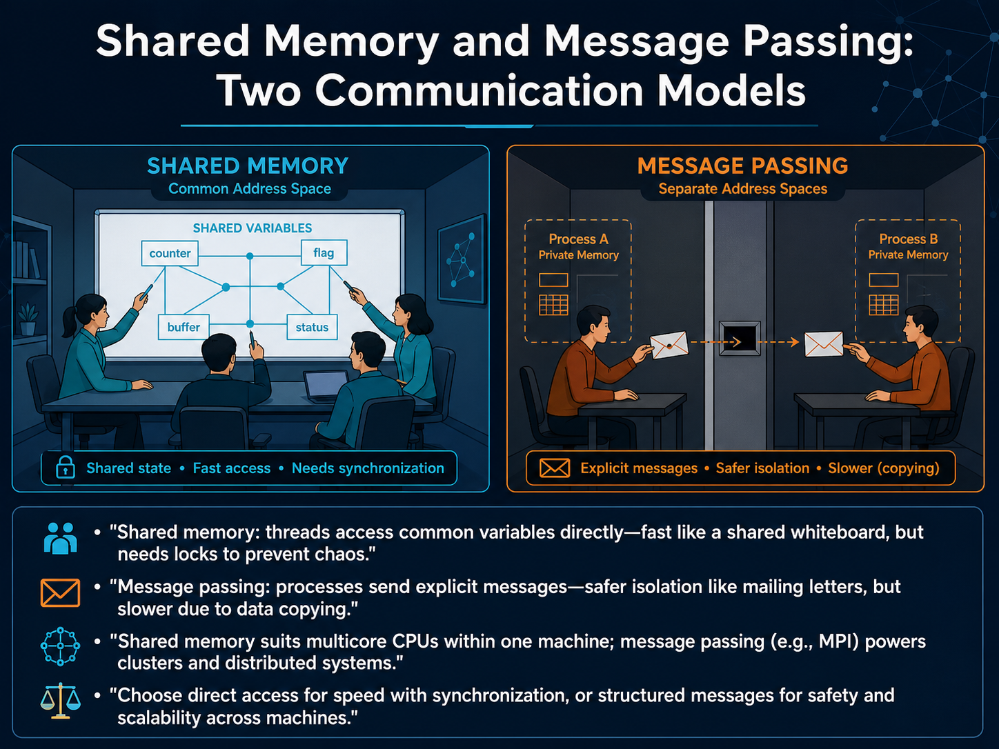 Shared Memory and Message Passing: Two Communication Models