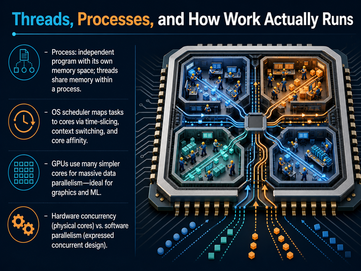 Threads, Processes, and How Work Actually Runs