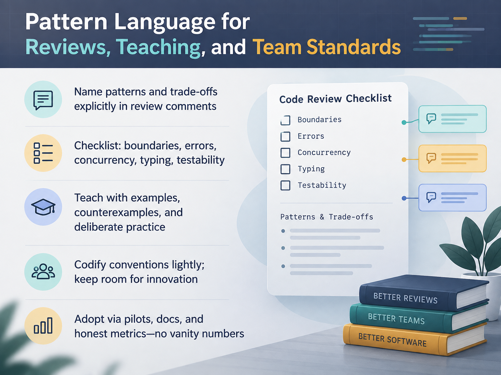 Pattern Language for Reviews, Teaching, and Team Standards