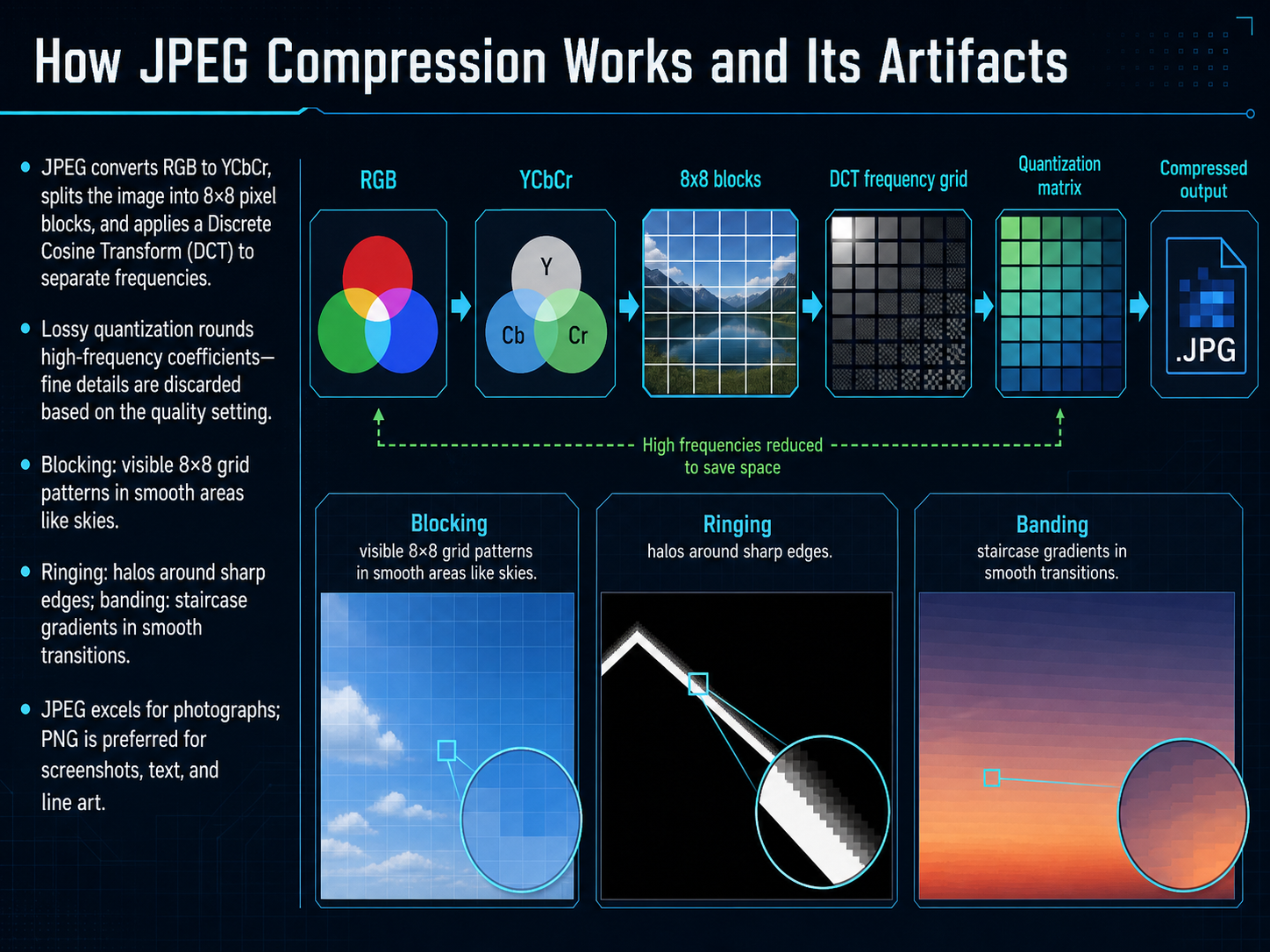 How JPEG Compression Works and Its Artifacts
