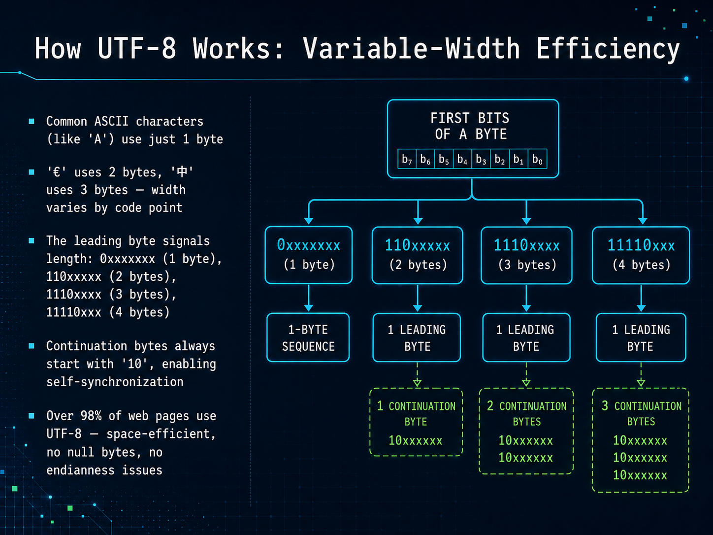How UTF-8 Works: Variable-Width Efficiency