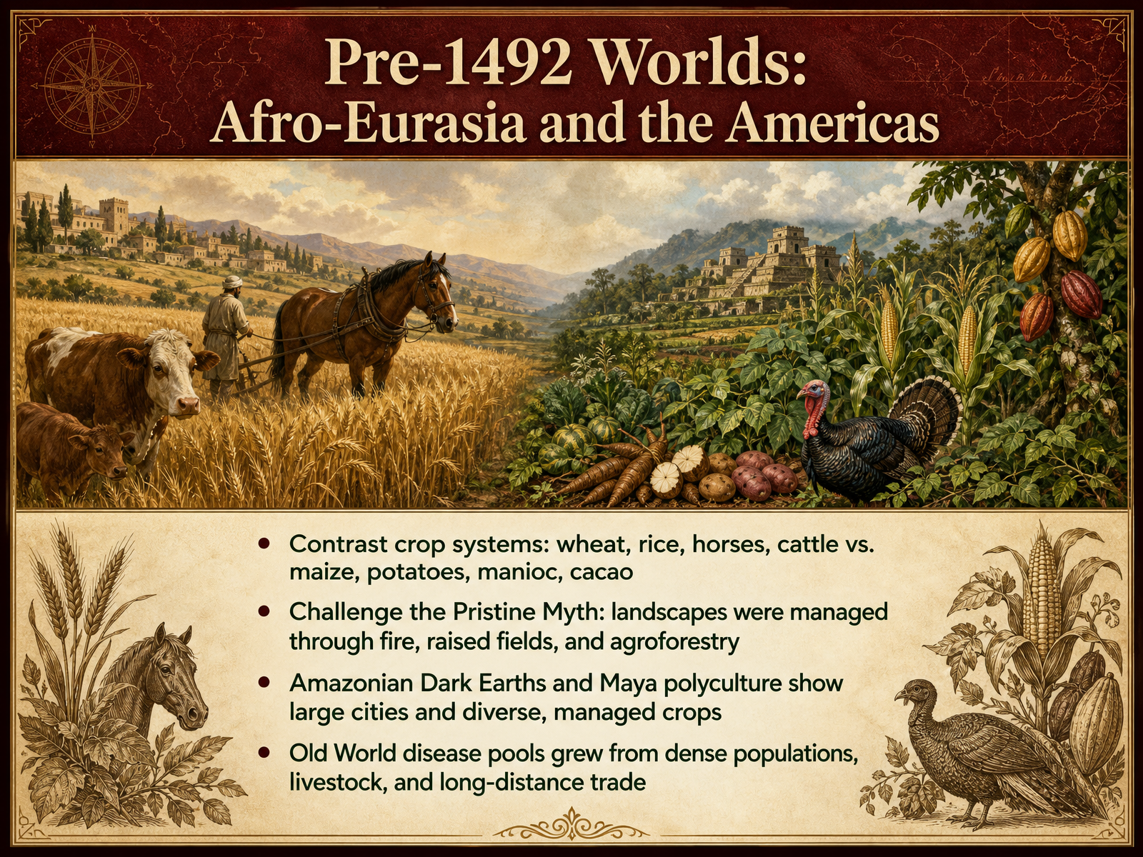 Pre-1492 Worlds: Afro-Eurasia and the Americas