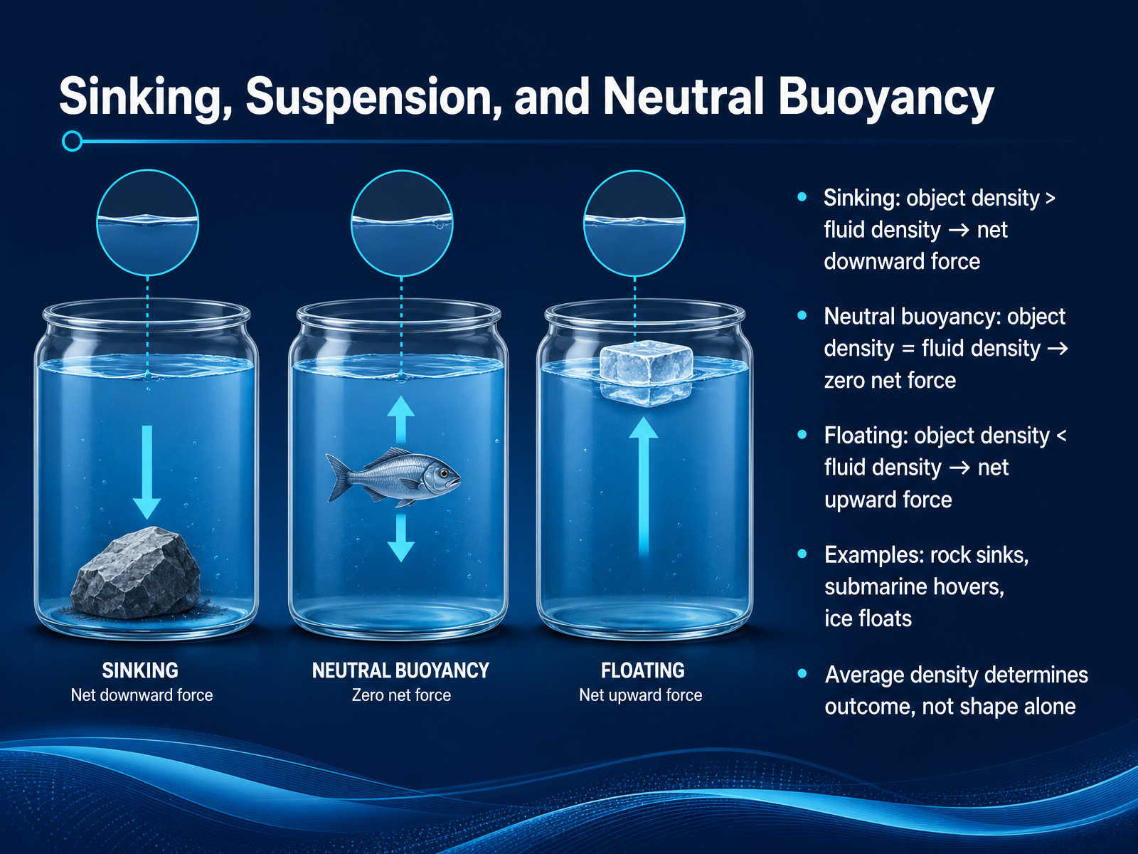Sinking, Suspension, and Neutral Buoyancy