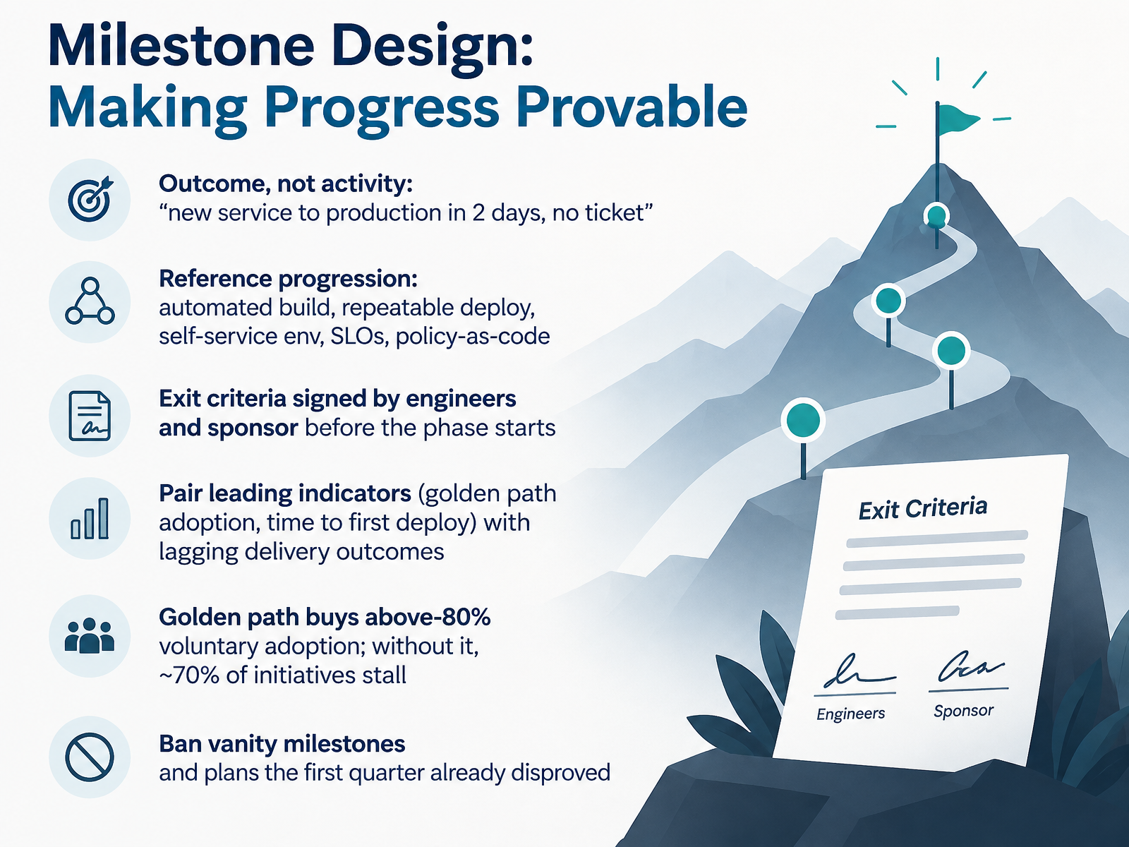 Milestone Design: Making Progress Provable