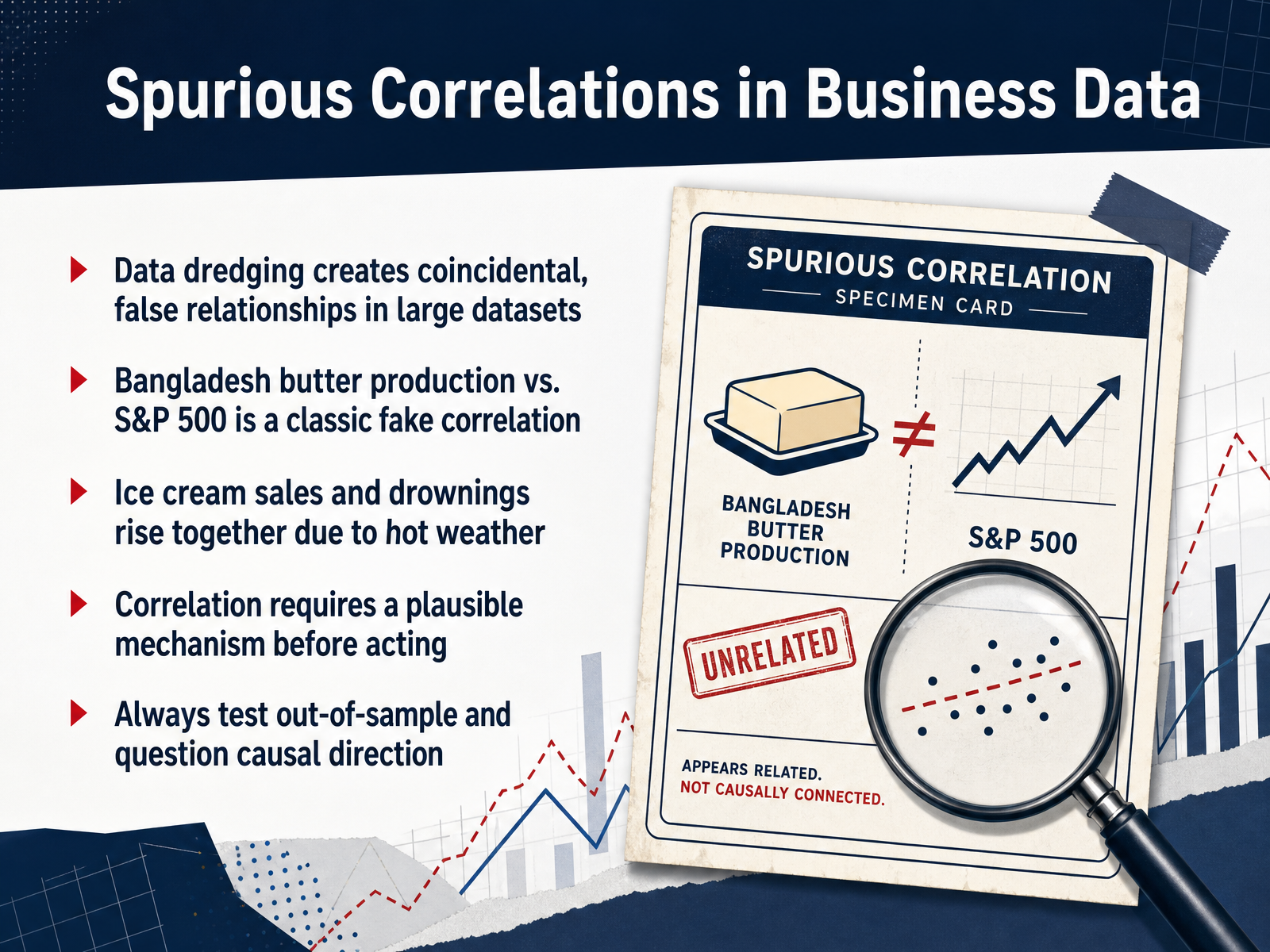 Spurious Correlations in Business Data