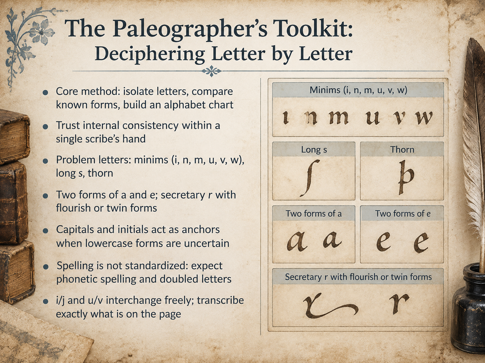 The Paleographer's Toolkit: Deciphering Letter by Letter