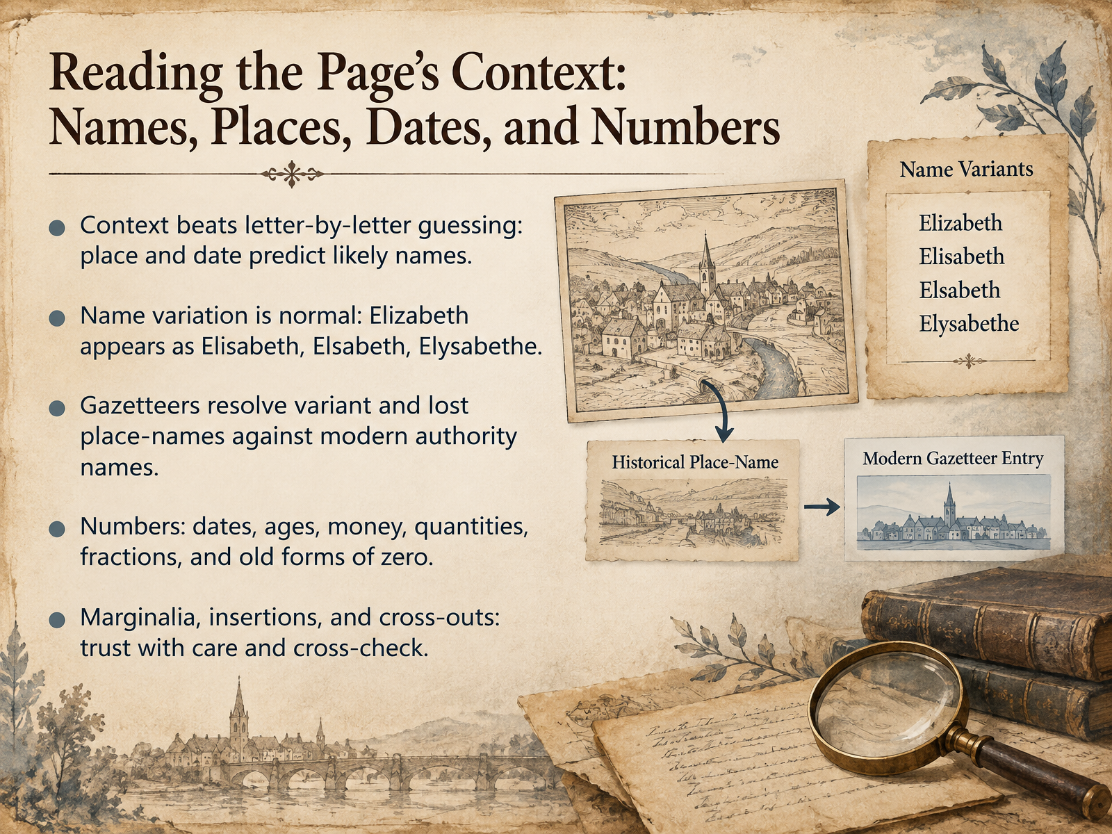Reading the Page's Context: Names, Places, Dates, and Numbers
