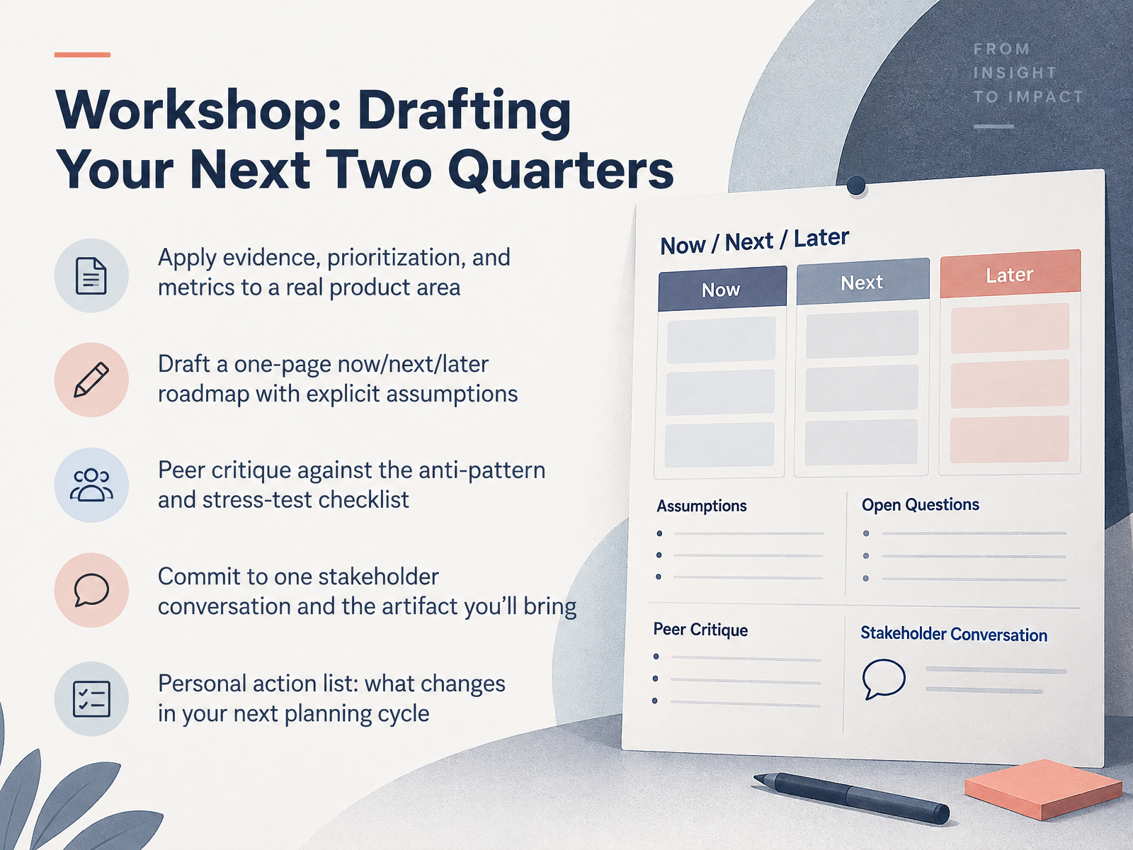 Workshop: Drafting Your Next Two Quarters