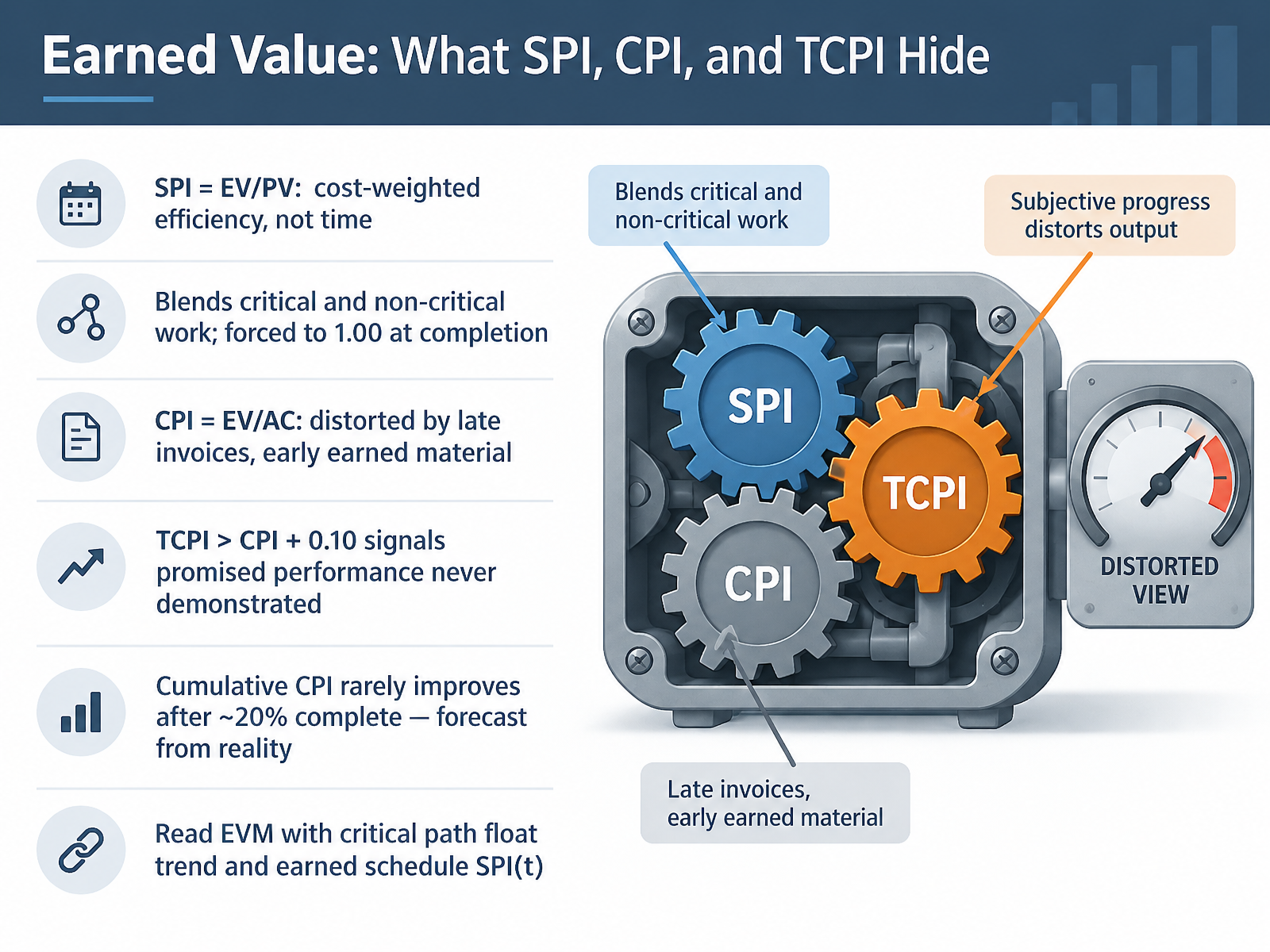 Earned Value: What SPI, CPI, and TCPI Hide