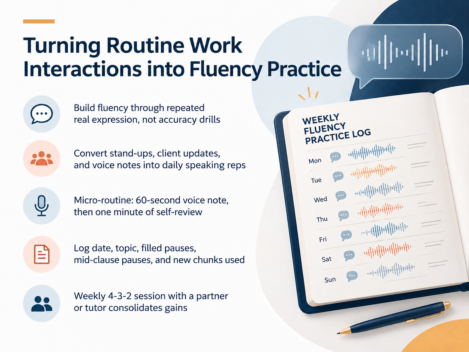Turning Routine Work Interactions into Fluency Practice