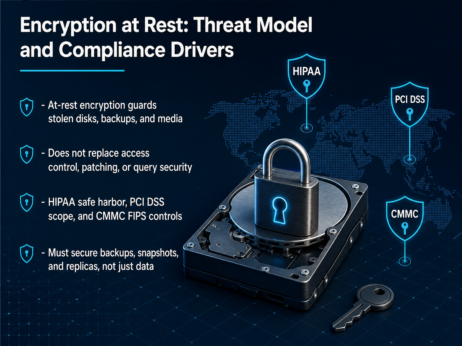 Encryption at Rest: Threat Model and Compliance Drivers
