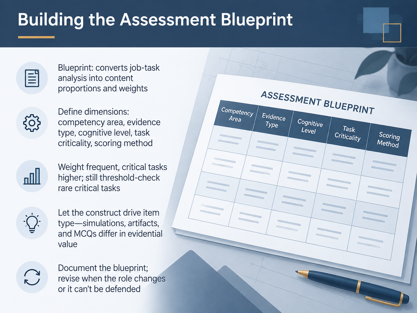 Building the Assessment Blueprint