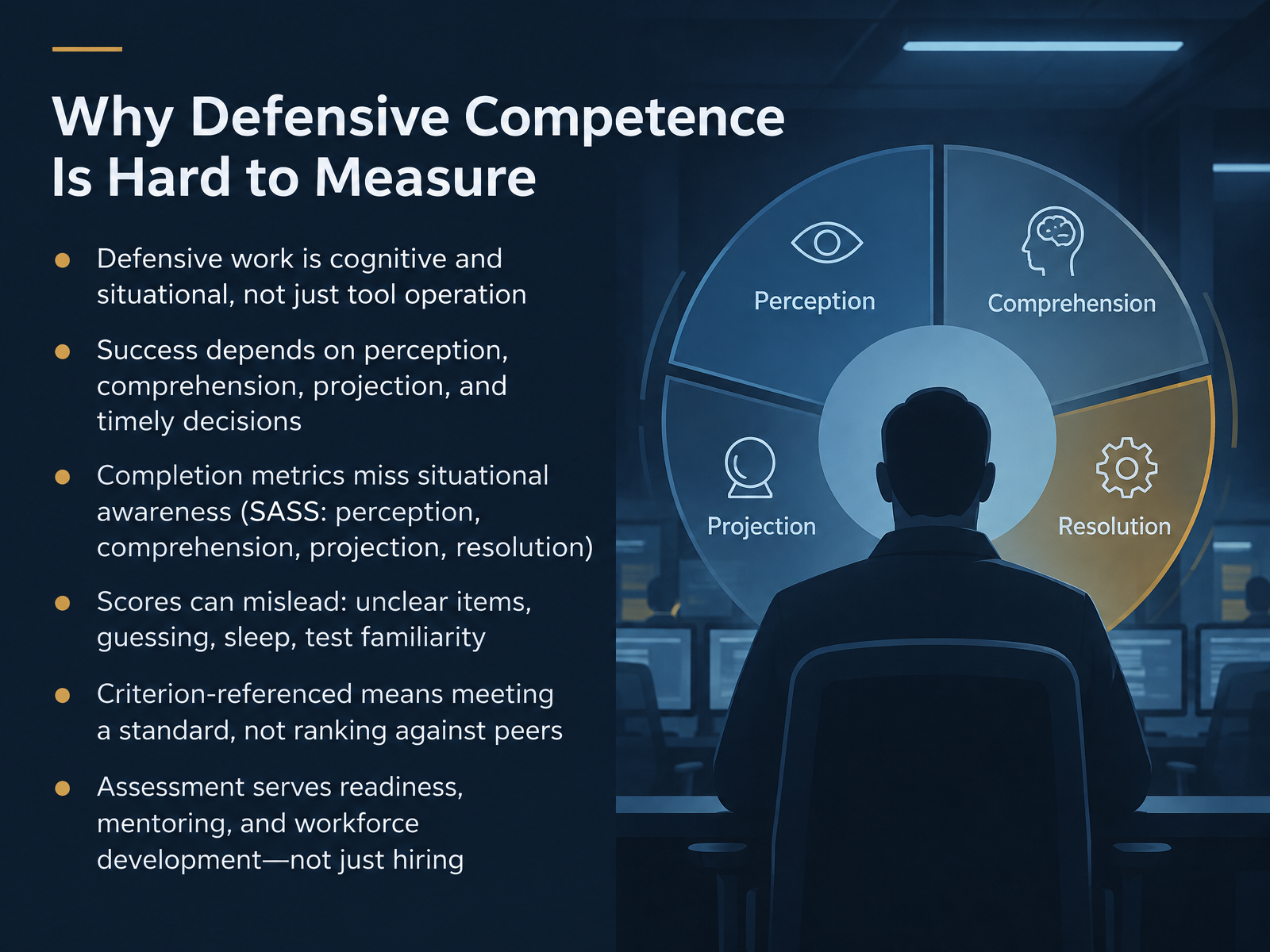 Why Defensive Competence Is Hard to Measure