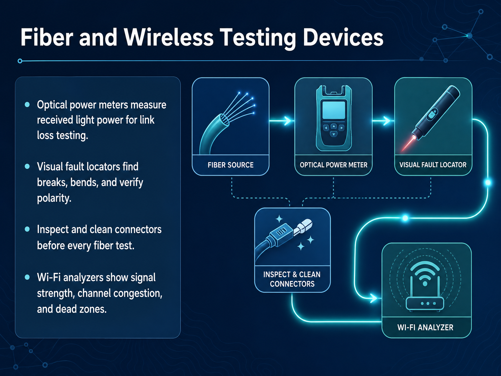 Fiber and Wireless Testing Devices