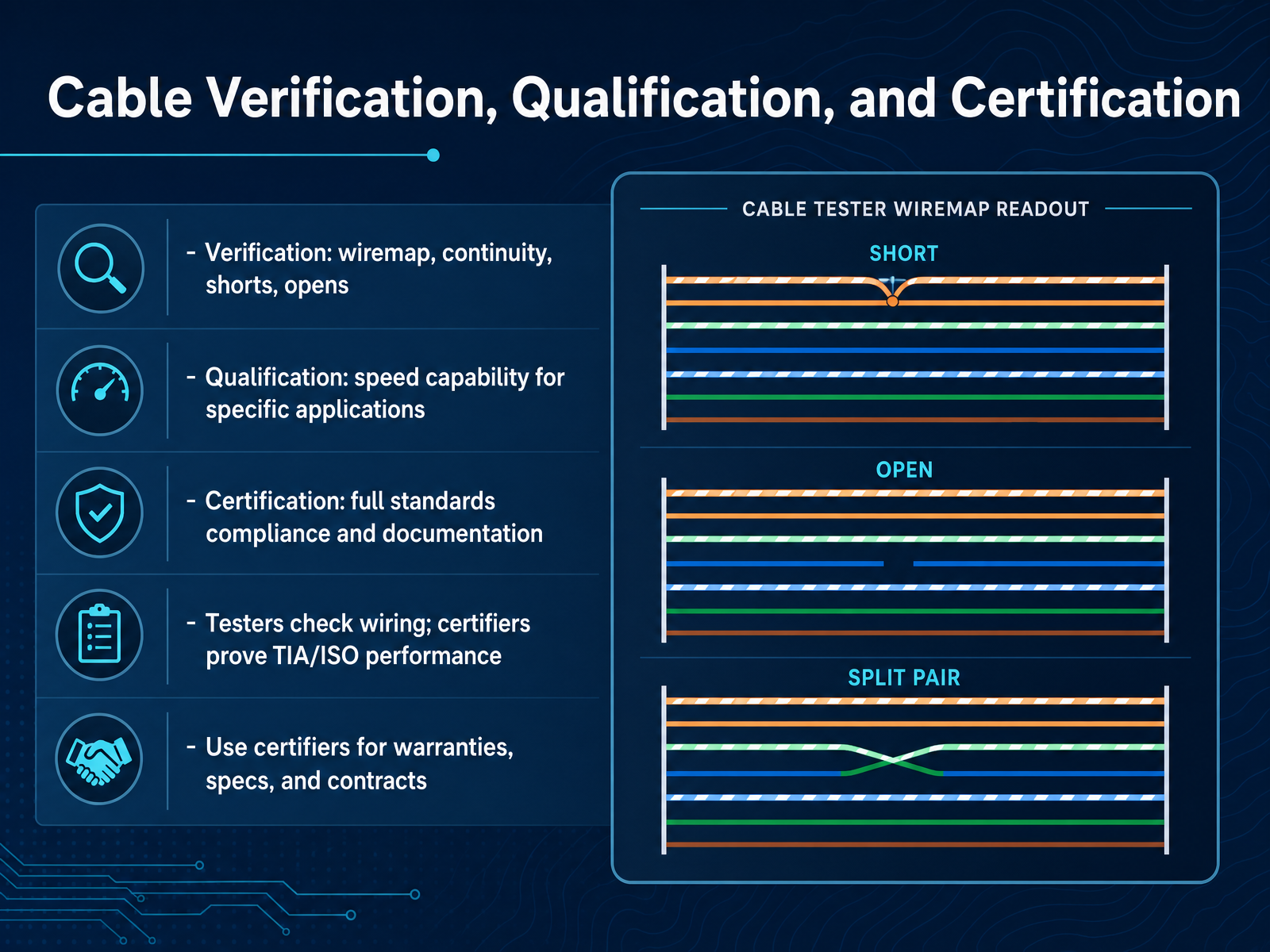 Cable Verification, Qualification, and Certification
