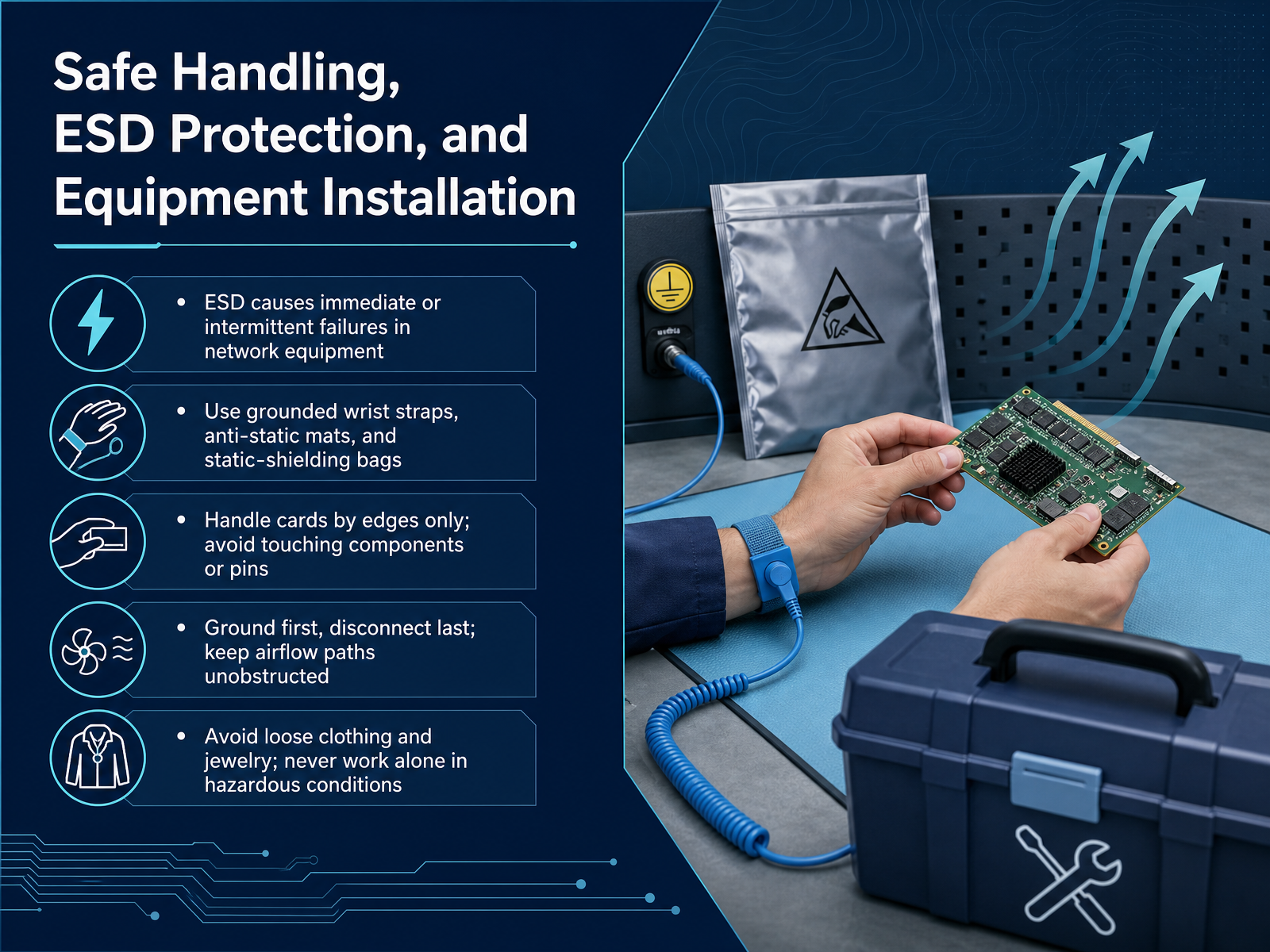 Safe Handling, ESD Protection, and Equipment Installation