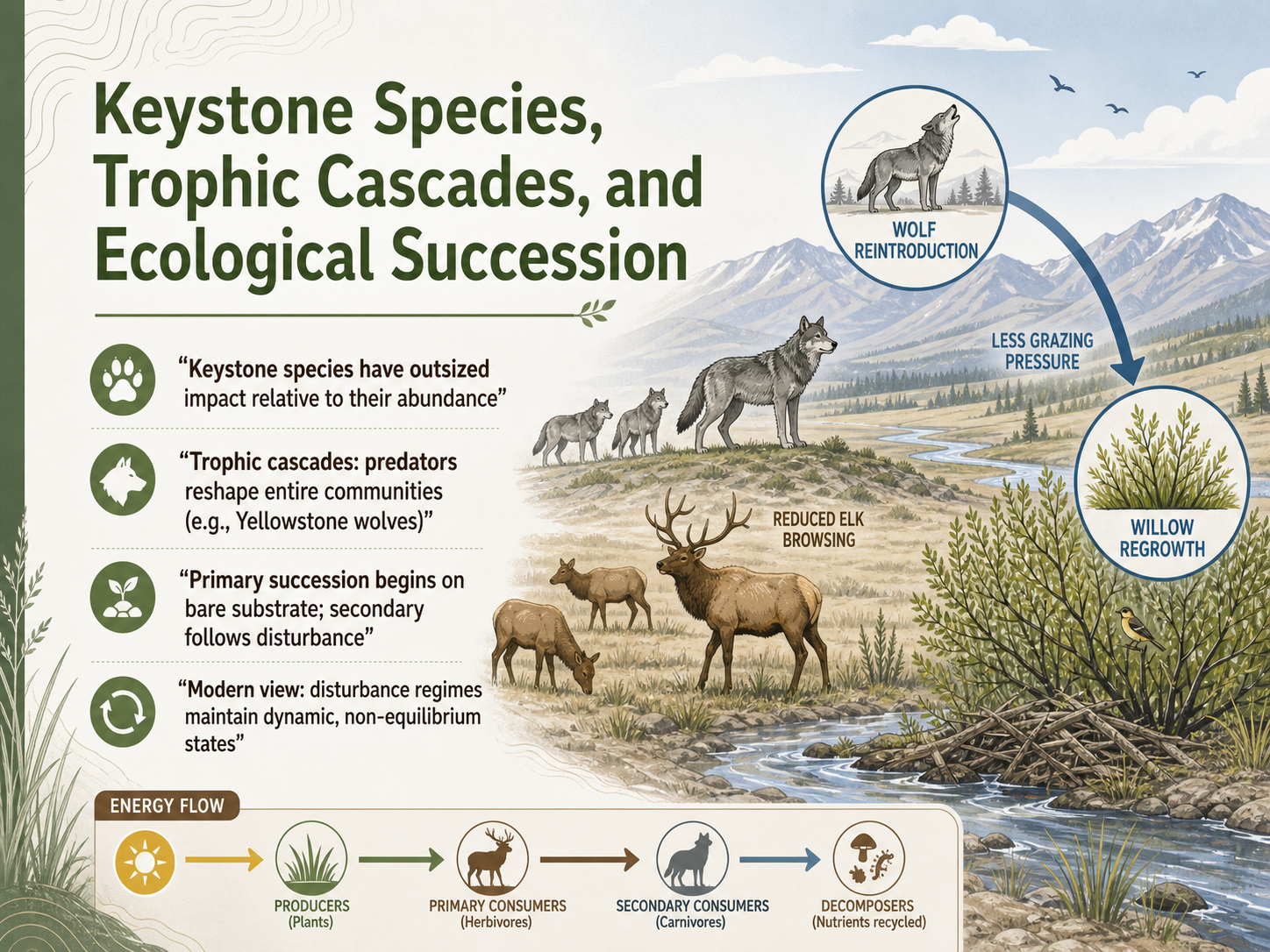 Keystone Species, Trophic Cascades, and Ecological Succession