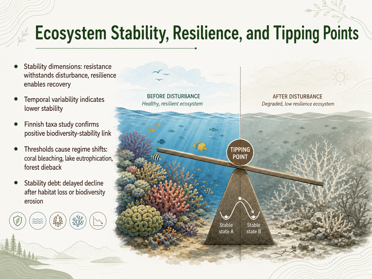 Ecosystem Stability, Resilience, and Tipping Points