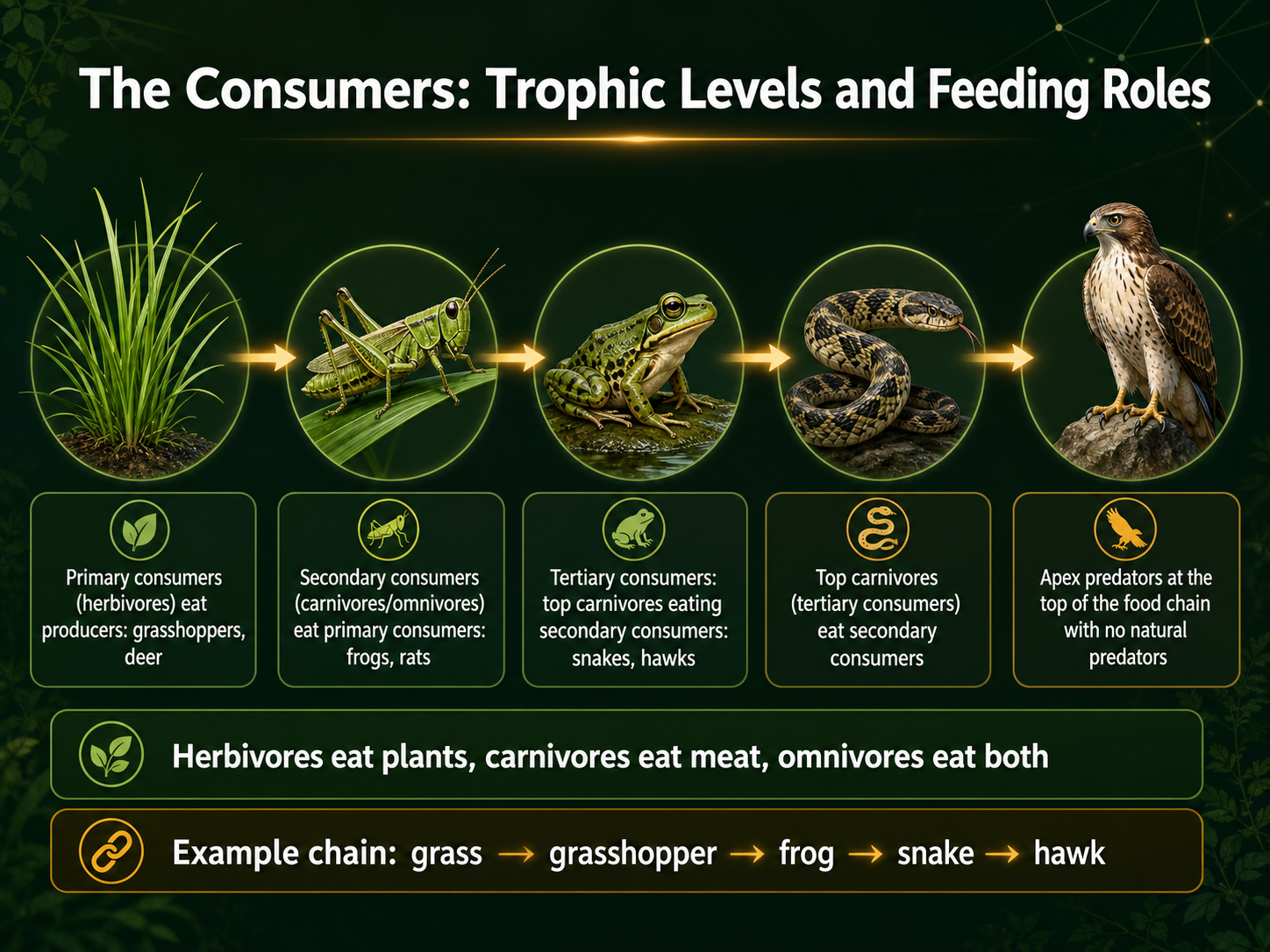 The Consumers: Trophic Levels and Feeding Roles