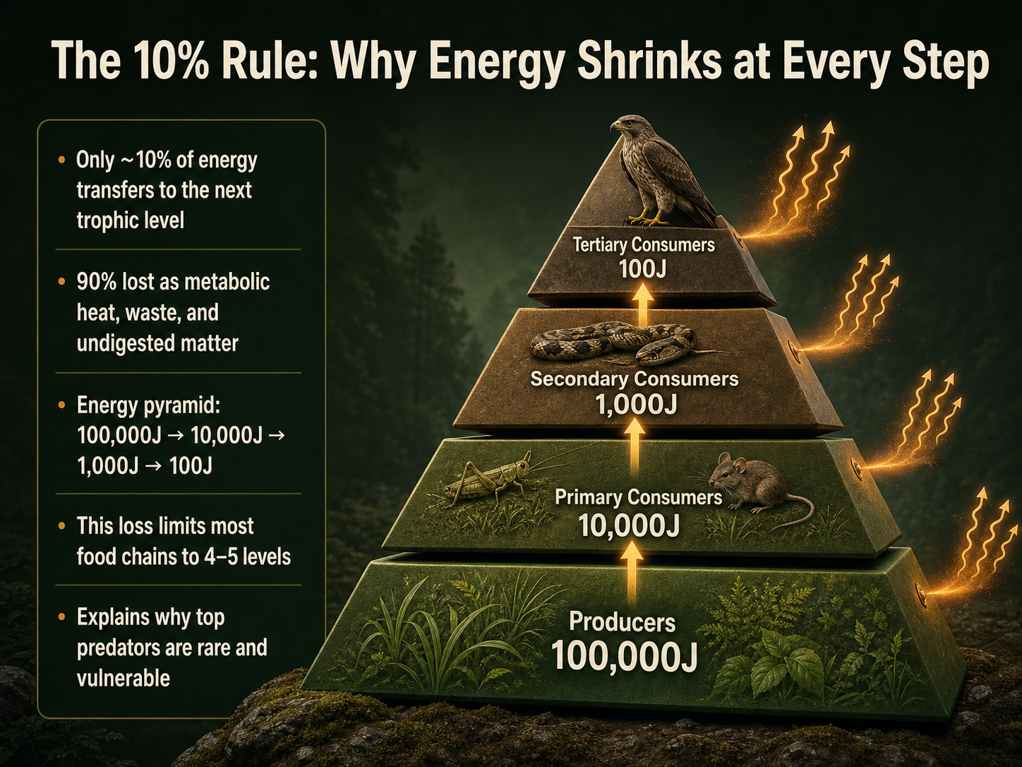 The 10% Rule: Why Energy Shrinks at Every Step
