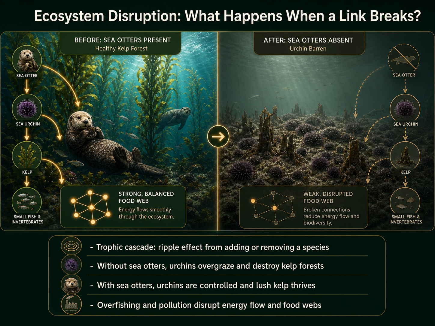 Ecosystem Disruption: What Happens When a Link Breaks?