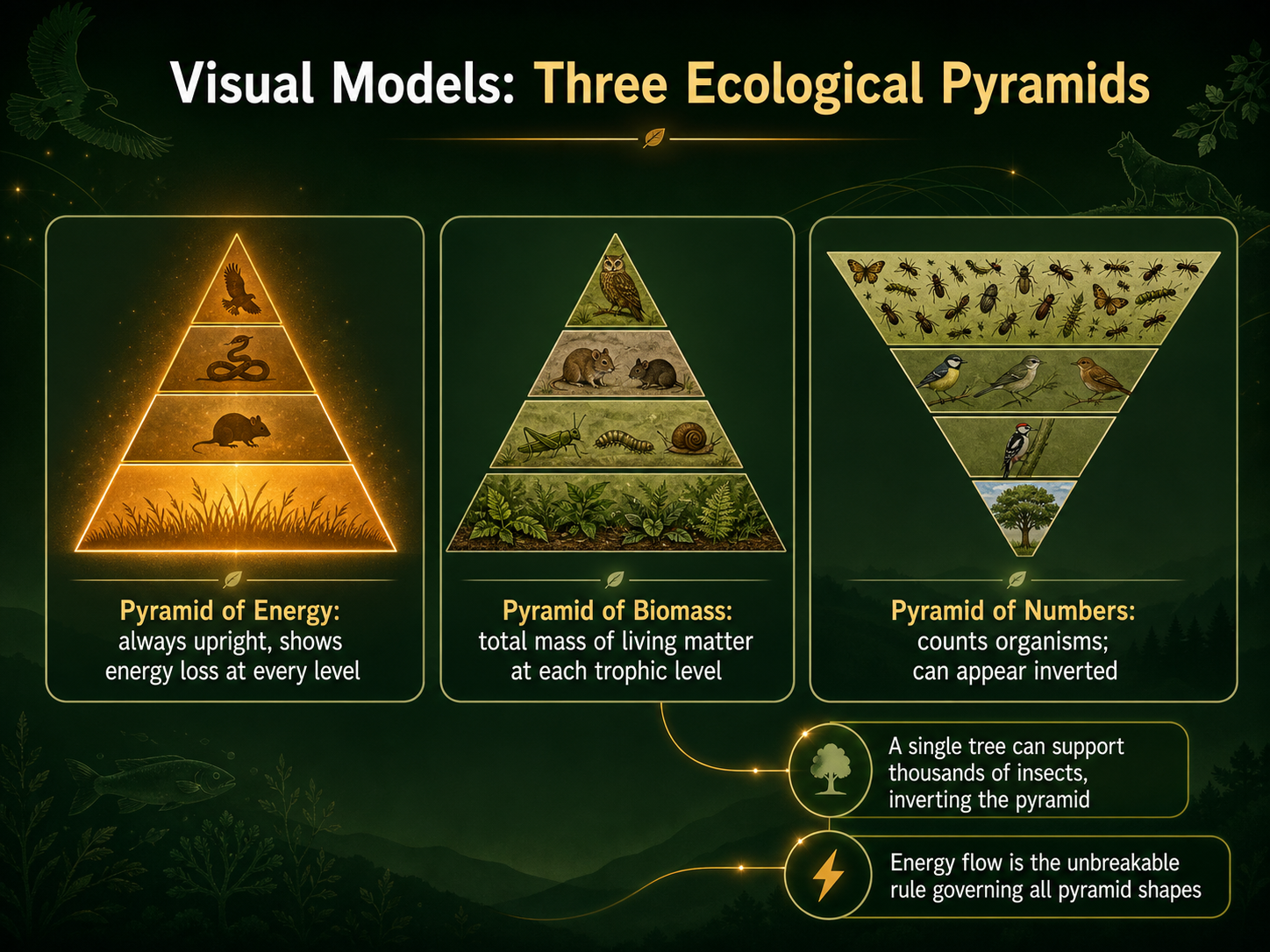 Visual Models: Three Ecological Pyramids