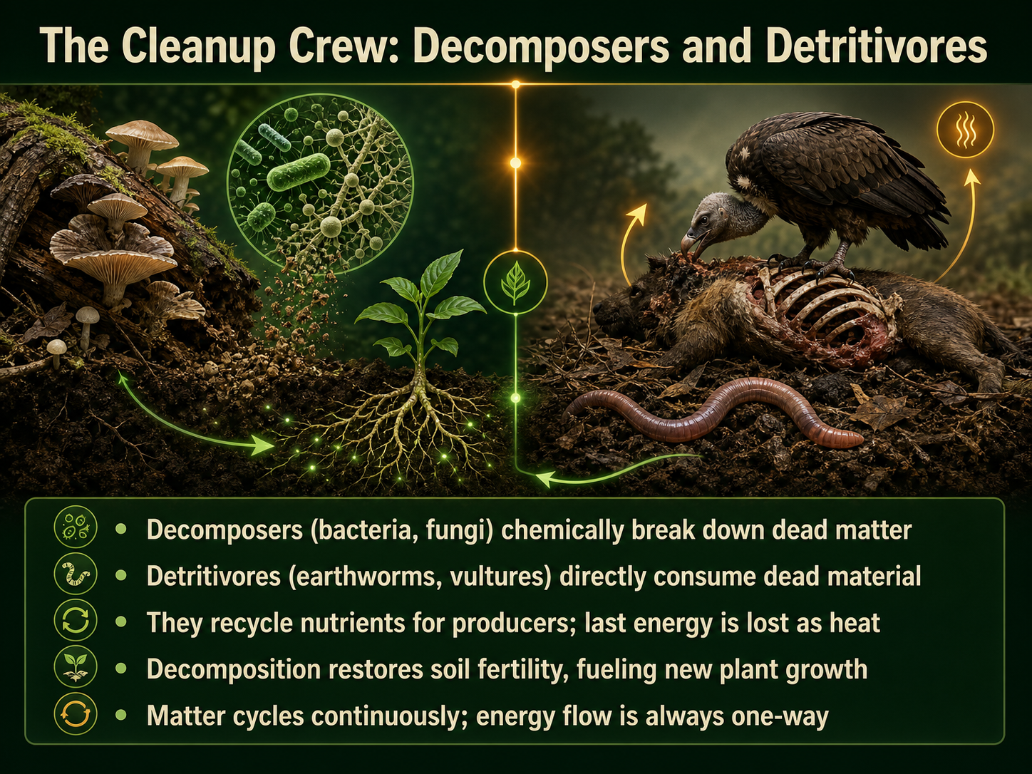 The Cleanup Crew: Decomposers and Detritivores