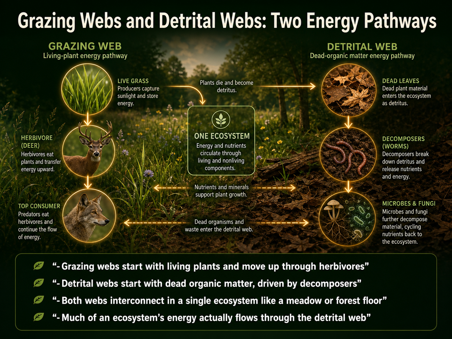 Grazing Webs and Detrital Webs: Two Energy Pathways
