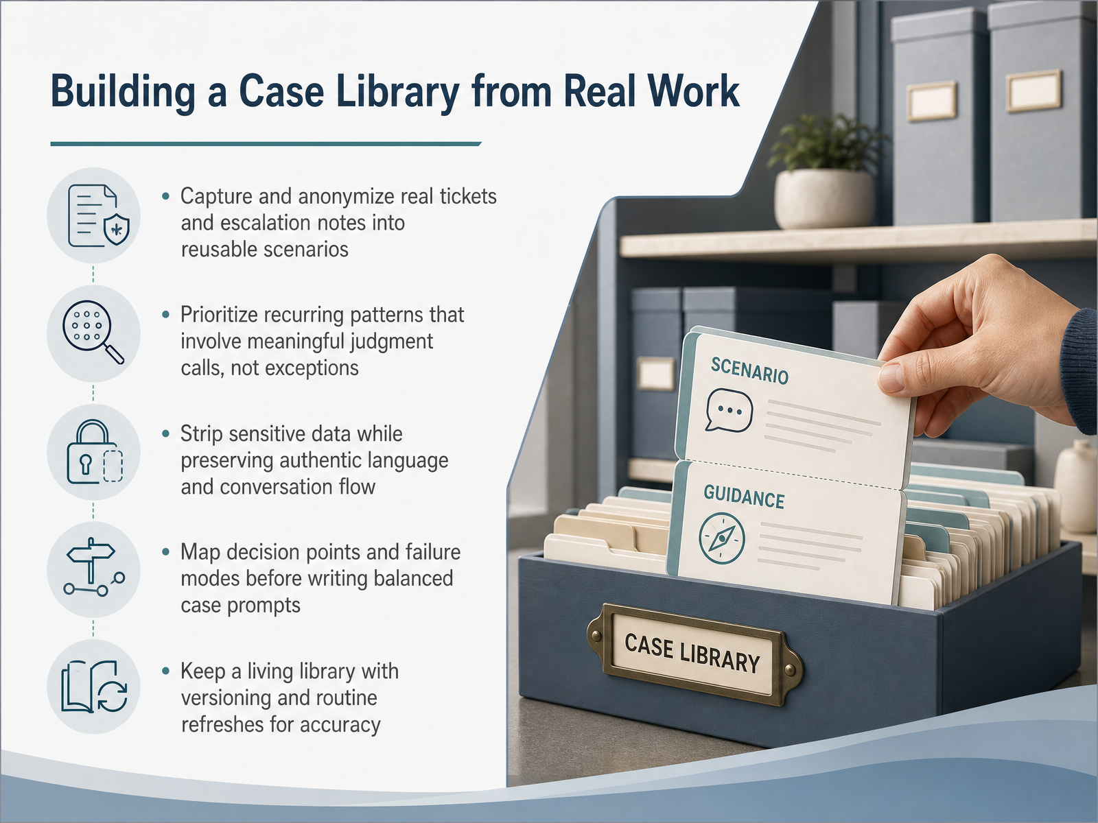 Building a Case Library from Real Work
