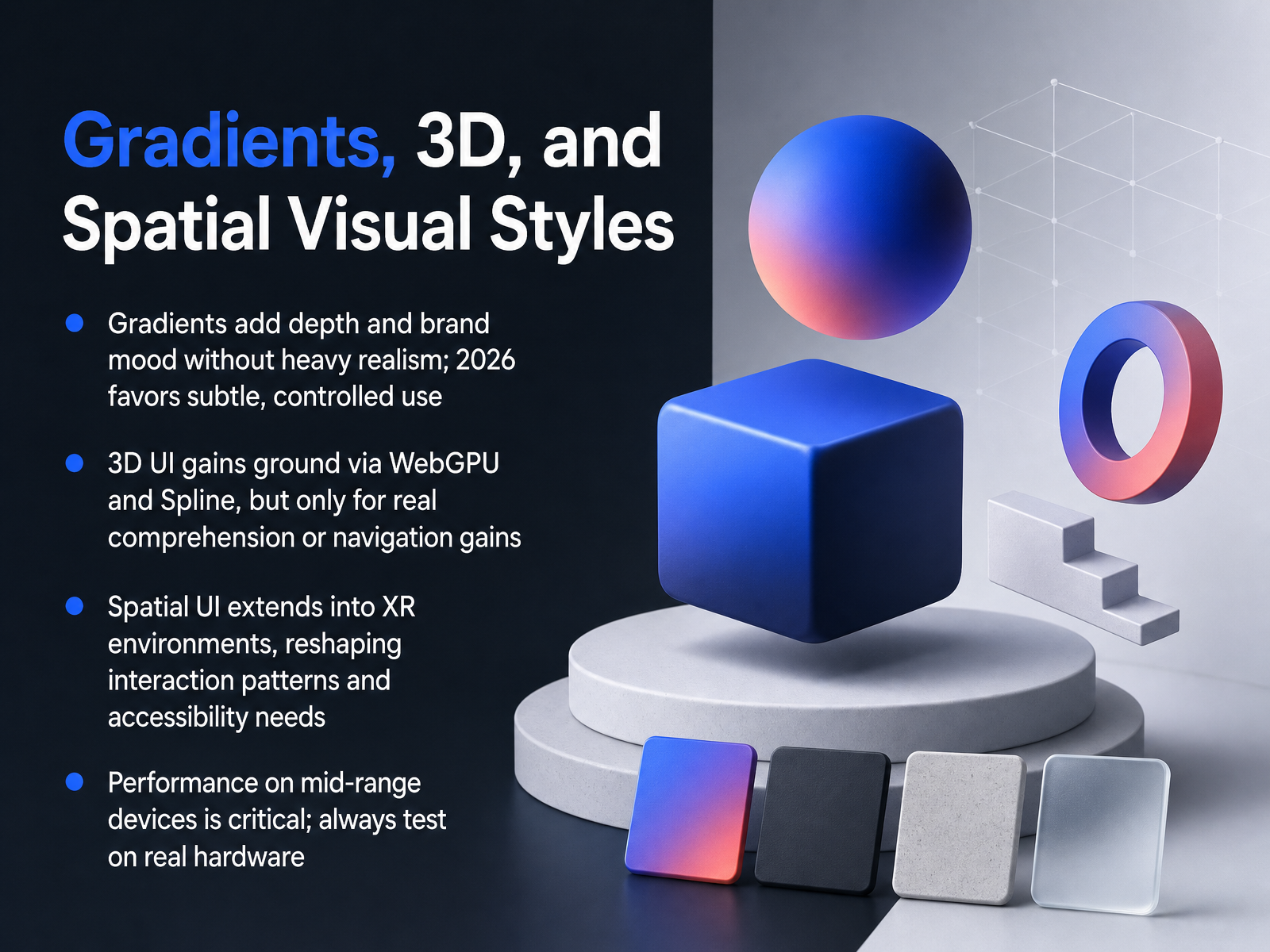 Gradients, 3D, and Spatial Visual Styles