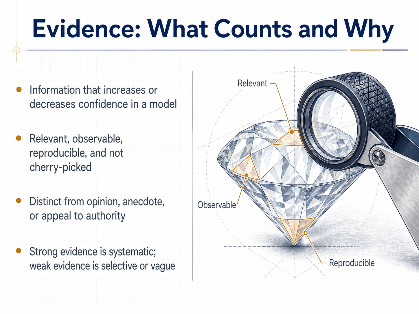 Evidence: What Counts and Why
